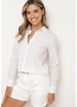 Biała Bawełniana Koszula z Długim Rękawem i Guzikami Vlalora ze sklepu Born2be Odzież w kategorii Koszule damskie - zdjęcie 173023492