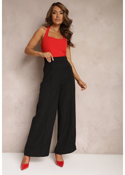 Czarne Garniturowe Szerokie Spodnie High Waist Rissetto ze sklepu Renee odzież w kategorii Spodnie damskie - zdjęcie 173024270