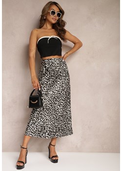 Czarna Spódnica High Waist ze Zwierzęcym Printem i Gumką w Talii Dimella ze sklepu Renee odzież w kategorii Spódnice - zdjęcie 173024290