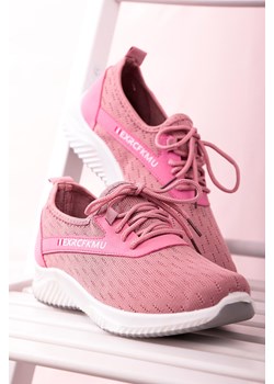 Różowe buty sportowe sznurowane Casu 204/7P ze sklepu Casu.pl w kategorii Buty sportowe damskie - zdjęcie 173027323
