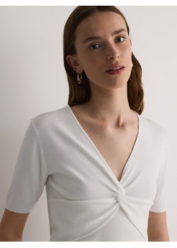 Reserved - Dzianinowa bluzka - złamana biel ze sklepu Reserved w kategorii Bluzki damskie - zdjęcie 173027824