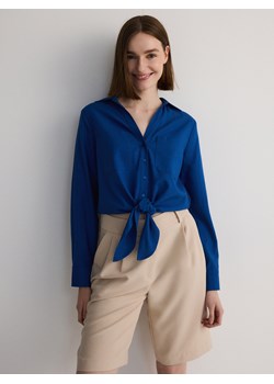 Reserved - Koszula z wiskozą i lnem - niebieski ze sklepu Reserved w kategorii Koszule damskie - zdjęcie 173028122