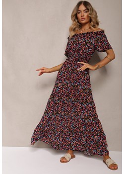 Czarna Bawełniana Sukienka Hiszpanka w Kwiatowy Print Rissamond ze sklepu Renee odzież w kategorii Sukienki - zdjęcie 173028841