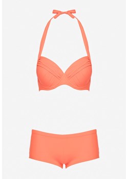 Pomarańczowe Bikini z Ozdobnymi Marszczeniami i Usztywnianą Górą Ireviana ze sklepu Born2be Odzież w kategorii Stroje kąpielowe - zdjęcie 173029483
