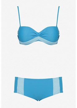 Niebieskie Dwuczęściowe Bikini Stanik z Ozdobnymi Wiązaniami Majtki Figi Quidia ze sklepu Born2be Odzież w kategorii Stroje kąpielowe - zdjęcie 173029493