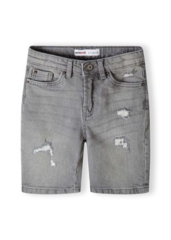 Szare szorty jeansowe dla chłopca z przetarciami ze sklepu 5.10.15 w kategorii Spodenki chłopięce - zdjęcie 173030284