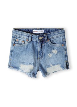 Krótkie spodenki jeansowe dla małej dziewczynki z przetarciami ze sklepu 5.10.15 w kategorii Spodenki dziewczęce - zdjęcie 173030292
