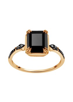 Pierścionek złoty z onyksem i czarnymi diamentami - Midnight ze sklepu YES.pl w kategorii Pierścionki - zdjęcie 173030752