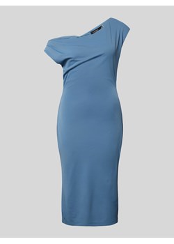 Sukienka na jedno ramię o długości do kolan w jednolitym kolorze ze sklepu Peek&Cloppenburg  w kategorii Sukienki - zdjęcie 173032160
