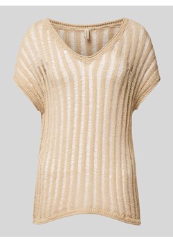 Bluzka z dzianiny z dekoltem w serek model ‘Eman’ ze sklepu Peek&Cloppenburg  w kategorii Bluzki damskie - zdjęcie 173032214