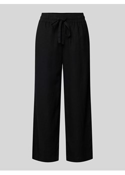 Spodnie lniane rozkloszowane z tunelem model ‘Ina’ ze sklepu Peek&Cloppenburg  w kategorii Spodnie damskie - zdjęcie 173032253
