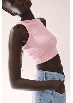 H & M - Krótki top bez rękawów - Różowy ze sklepu H&M w kategorii Bluzki damskie - zdjęcie 173032651