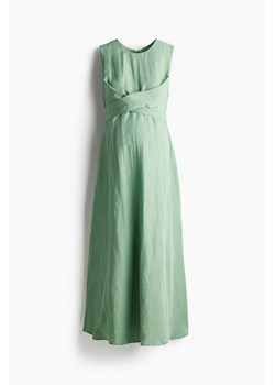 H & M - MAMA Sukienka z domieszką lnu - Zielony ze sklepu H&M w kategorii Sukienki ciążowe - zdjęcie 173032734