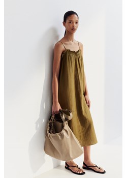 H & M - Bawełniana sukienka z falbankami - Zielony ze sklepu H&M w kategorii Sukienki - zdjęcie 173032741