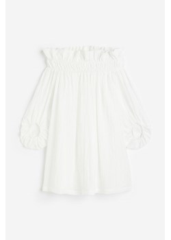 H & M - Sukienka oversize z odkrytymi ramionami - Biały ze sklepu H&M w kategorii Sukienki - zdjęcie 173032821