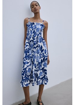 H & M - Sukienka z elastycznym marszczeniem - Niebieski ze sklepu H&M w kategorii Sukienki - zdjęcie 173032822