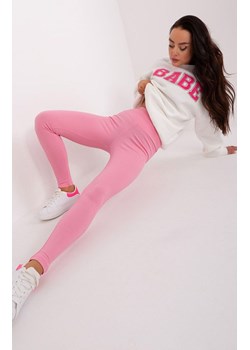 Prążkowane legginsy damskie różowe EM-LG-780.11, Kolor różowy, Rozmiar uniwersalny, FactoryPrice ze sklepu Primodo w kategorii Spodnie damskie - zdjęcie 173033203