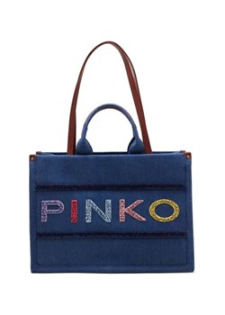 Pinko Shopperka SHOPPER DENIM RICAMO LOGO ze sklepu Gomez Fashion Store w kategorii Torby Shopper bag - zdjęcie 173105494