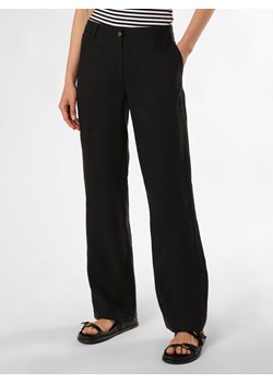 MAC Lniane spodnie - Nora Kobiety len czarny jednolity ze sklepu vangraaf w kategorii Spodnie damskie - zdjęcie 173115953