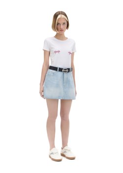 Cropp - Koszulka z delikatnym nadrukiem - biały ze sklepu Cropp w kategorii Bluzki damskie - zdjęcie 173116763