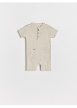 Reserved - Kombinezon z lnem - beżowy ze sklepu Reserved w kategorii Odzież dla niemowląt - zdjęcie 173117254