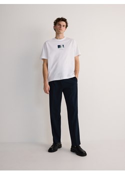 Reserved - T-shirt oversize z nadrukiem - kremowy ze sklepu Reserved w kategorii T-shirty męskie - zdjęcie 173117301