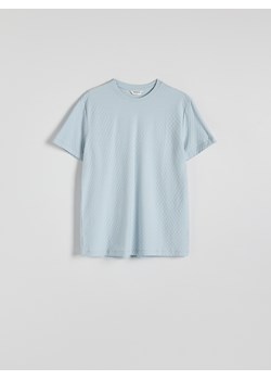 Reserved - Strukturalny t-shirt regular fit - jasnoniebieski ze sklepu Reserved w kategorii T-shirty męskie - zdjęcie 173117330