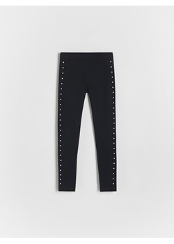 Reserved - Bawełniane legginsy z aplikacją - czarny ze sklepu Reserved w kategorii Spodnie dziewczęce - zdjęcie 173117353