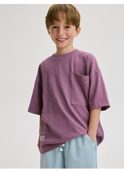 Reserved - T-shirt oversize z kieszonką - fioletowy ze sklepu Reserved w kategorii T-shirty chłopięce - zdjęcie 173117464