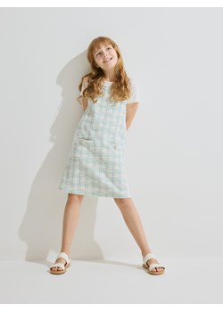 Reserved - Tweedowa sukienka - jasnoturkusowy ze sklepu Reserved w kategorii Sukienki dziewczęce - zdjęcie 173117514