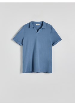 Reserved - Strukturalna koszulka polo regular - jasnoniebieski ze sklepu Reserved w kategorii T-shirty męskie - zdjęcie 173117540
