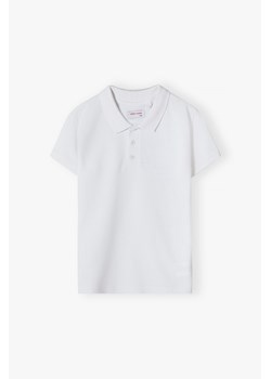 Bluzka biała bawełniana z kołnierzykiem ze sklepu 5.10.15 w kategorii T-shirty chłopięce - zdjęcie 173118402