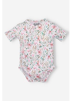 Body kopertowe PINK FLOWERS z krótkim rękawem w kwiaty ze sklepu 5.10.15 w kategorii Odzież dla niemowląt - zdjęcie 173118410