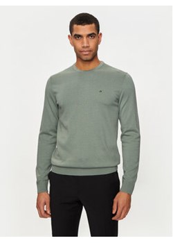 Calvin Klein Sweter K10K113549 Zielony Regular Fit ze sklepu MODIVO w kategorii Swetry męskie - zdjęcie 173120064