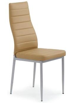 Tapicerowane krzesło Dikon - jasny brąz ze sklepu Edinos.pl w kategorii Krzesła - zdjęcie 173121280