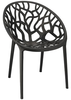 Czarne ażurowe krzesło nowoczesne - Moso ze sklepu Edinos.pl w kategorii Krzesła - zdjęcie 173121453