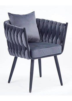 Szary welurowy fotel wypoczynkowy - Ruleso 4X ze sklepu Edinos.pl w kategorii Fotele - zdjęcie 173121702