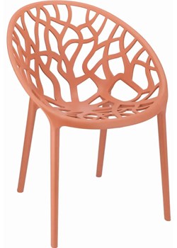 Jasnoczerwone ażurowe krzesło w stylu nowoczesnym - Moso ze sklepu Edinos.pl w kategorii Krzesła - zdjęcie 173121973
