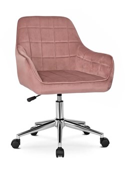 Różowy pikowany fotel obrotowy młodzieżowy - Ondo ze sklepu Edinos.pl w kategorii Krzesła biurowe - zdjęcie 173122090