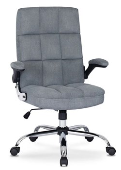 Szary tapicerowany fotel biurowy pikowany - Mevo 4X ze sklepu Edinos.pl w kategorii Krzesła biurowe - zdjęcie 173122252
