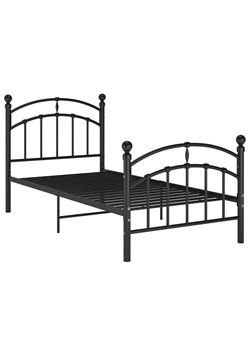 Czarne metalowe łóżko pojedyncze 100x200 cm - Enelox ze sklepu Edinos.pl w kategorii Łóżka i materace - zdjęcie 173122560