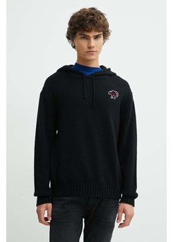 HUGO sweter z domieszką wełny męski kolor czarny ciepły 50516626 ze sklepu ANSWEAR.com w kategorii Swetry męskie - zdjęcie 173123063