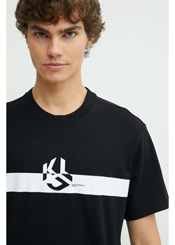 Karl Lagerfeld Jeans t-shirt bawełniany męski kolor czarny z nadrukiem 245D1701 ze sklepu ANSWEAR.com w kategorii T-shirty męskie - zdjęcie 173123162