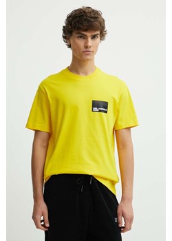 Karl Lagerfeld Jeans t-shirt bawełniany męski kolor żółty z nadrukiem ze sklepu ANSWEAR.com w kategorii T-shirty męskie - zdjęcie 173123192