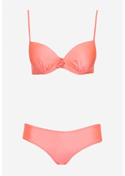 Różowe Dwuczęściowe  Bikini Biustonosz z Aplikacją Majtki Typu Figi Vikrria ze sklepu Born2be Odzież w kategorii Stroje kąpielowe - zdjęcie 173123932