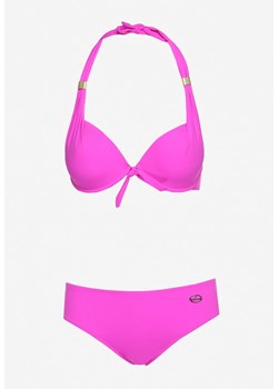 Fioletowe Bikini Dwuczęściowe Stanik Wiązany na Szyi Majtki Typu Figi Uvadia ze sklepu Born2be Odzież w kategorii Stroje kąpielowe - zdjęcie 173124000