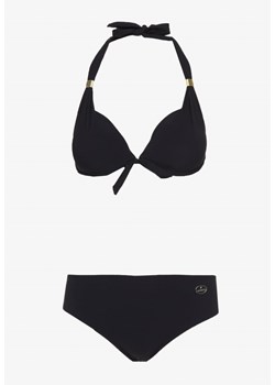 Czarne Bikini Dwuczęściowe Stanik Wiązany na Szyi Majtki Typu Figi Uvadia ze sklepu Born2be Odzież w kategorii Stroje kąpielowe - zdjęcie 173124002