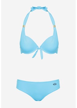 Niebieskie Bikini Dwuczęściowe Stanik Wiązany na Szyi Majtki Typu Figi Uvadia ze sklepu Born2be Odzież w kategorii Stroje kąpielowe - zdjęcie 173124072