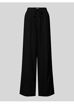 Spodnie lniane z szeroką nogawką i zakładkami w pasie model ‘Lino’ ze sklepu Peek&Cloppenburg  w kategorii Spodnie damskie - zdjęcie 173124232