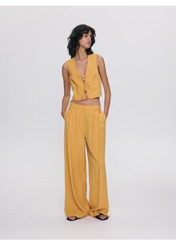 Reserved - Spodnie z wiskozy - jasnopomarańczowy ze sklepu Reserved w kategorii Spodnie damskie - zdjęcie 173126874